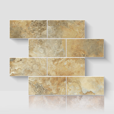 12" x 12" Matte Gobi Sandstone Subway Peel and Stick Backsplash Tile, 10 Sheets, 10 sq. ft.