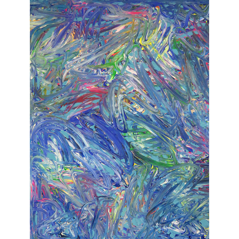 «Brave New World» par Drew Gaffney - peinture encadrée, H 21,25 po x l 17,25 po