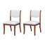 Ensemble de 2 chaises de salle à manger rembourrées - chaises d'appoint traditionnelles élégantes en tissu avec lignes courbes, structure en bois massif