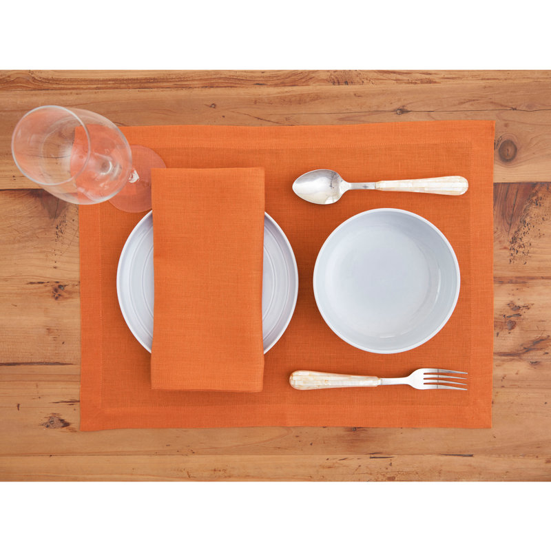 100% Pure Linen Dinner Napkins - Fete, Pumpkin