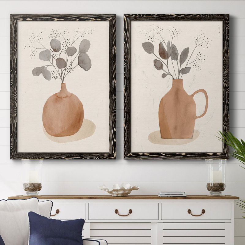 La Planta I - ensemble de 2 reproductions d'art sur toiles, H 37,5 po x l 55 po x P 1,5 po, Toile avec cadre noir