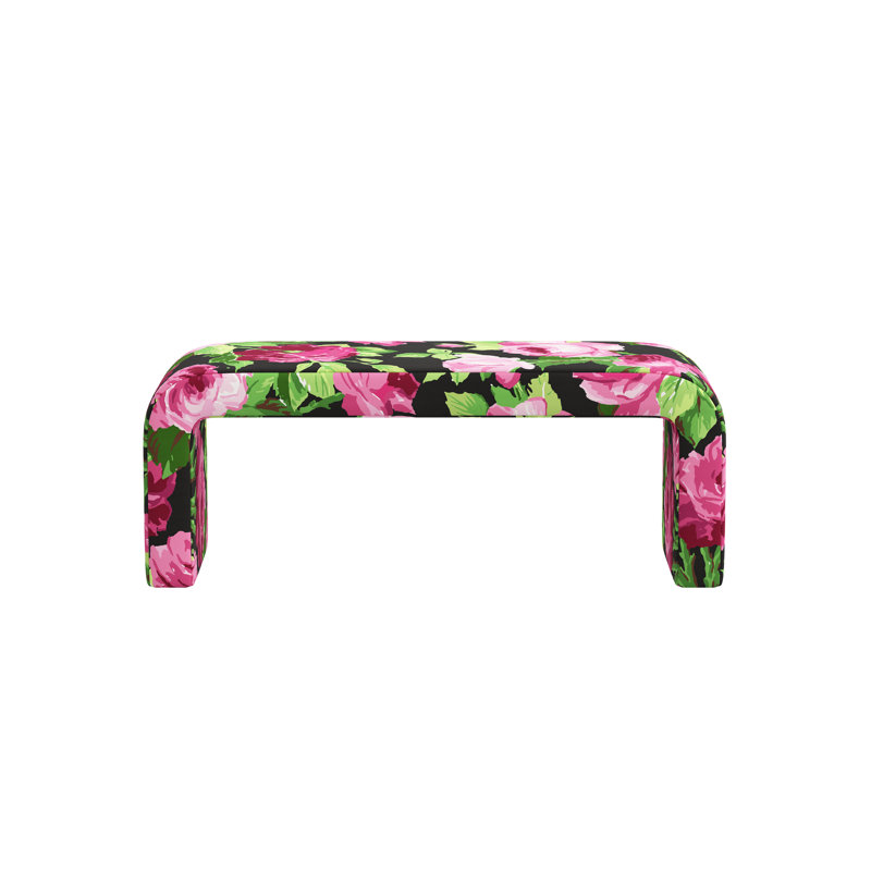 Banc Holland Holland de Scalamandre fabriqué par le banc Fabric & Company, Scm rose chou rose lin noir