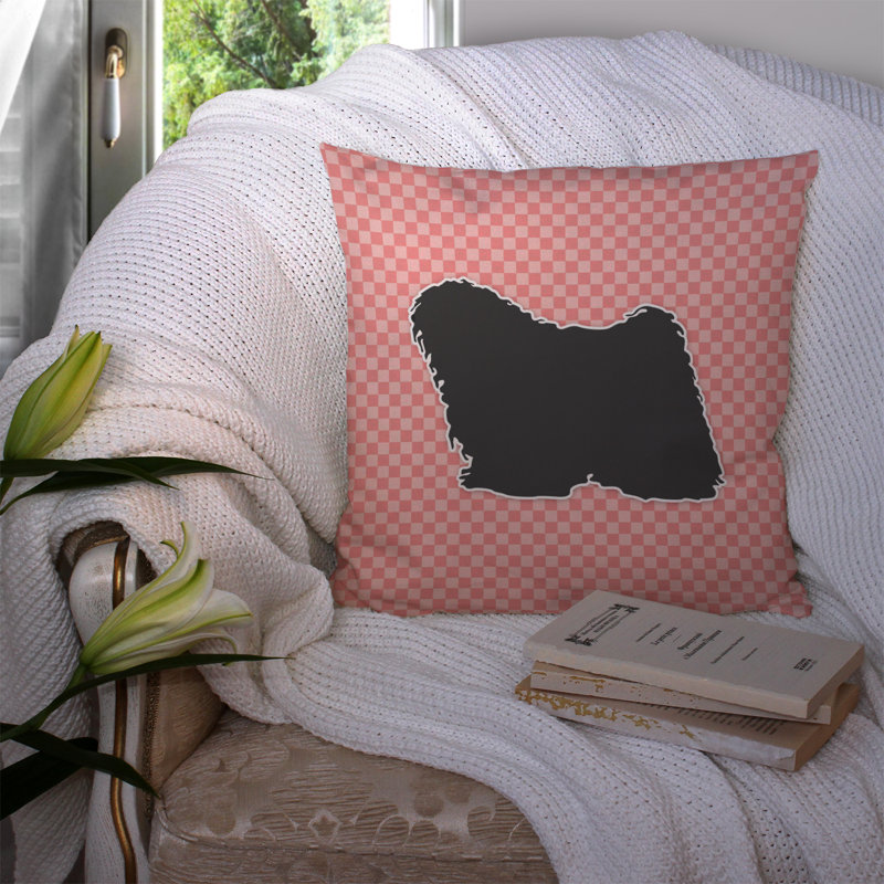 Coussin décoratif intérieur/extérieur puli, H 14 po x l 14 po x P 3 po, Rose