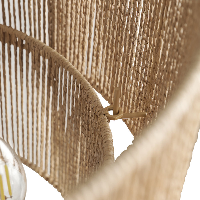  Lustre tambour 5 lumières 18 po Boho, Noir mat