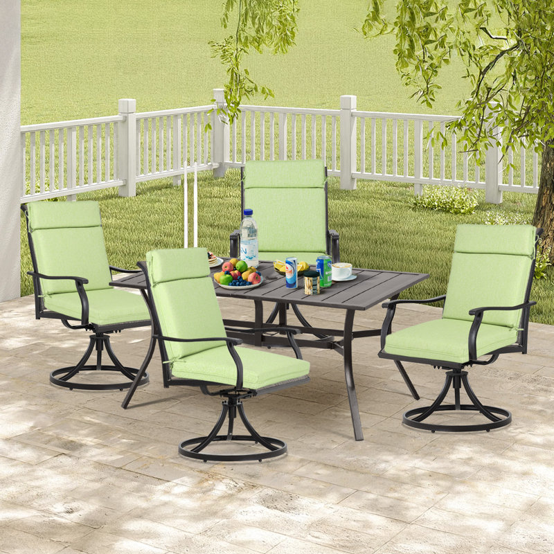 Outdoor High Back Chair Cushion Set of 4, 20" W x 17" D, Green
