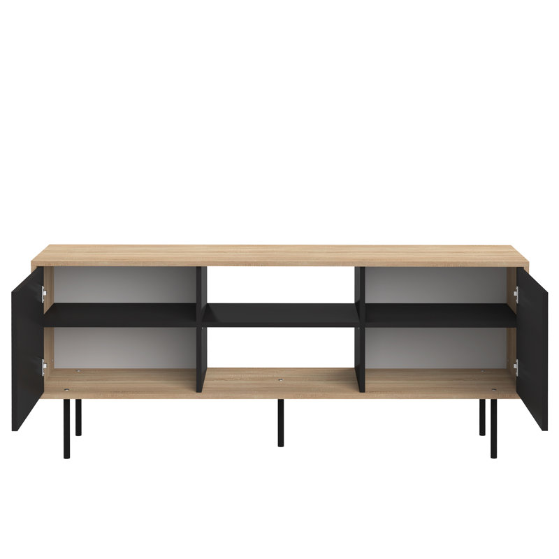 Shannequa TV Stand for TVs up to 65", Oak/Black