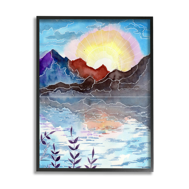 Art de giclée de montagne, contour de la nature par Sebastian Grafmann, H 14 po x l 11 po x P 1,5 po
