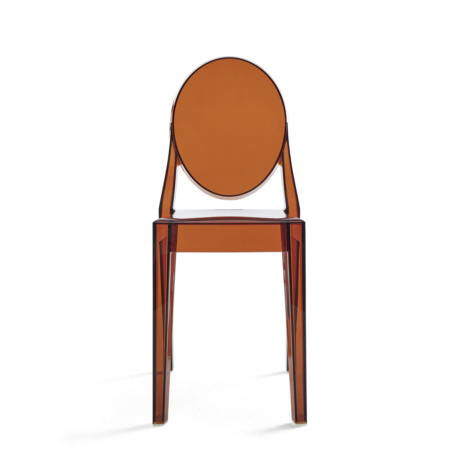 Ghost Stackable Patio Side Chair, Amber