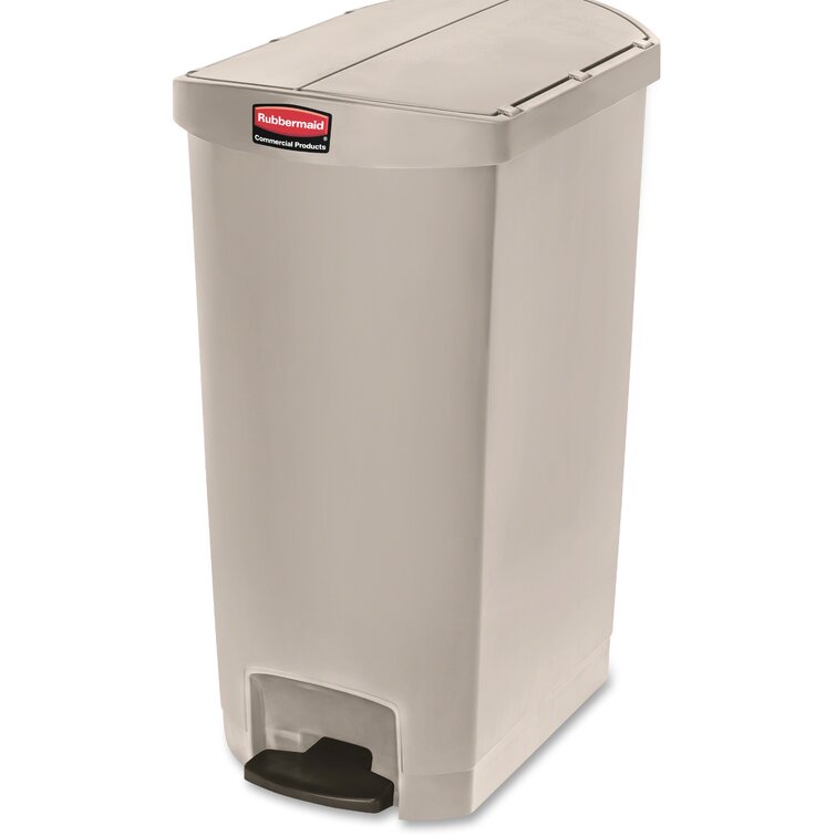 Step On Plastic Trash Can 13 Gal Rubbermaid Kitchen Waste Basket