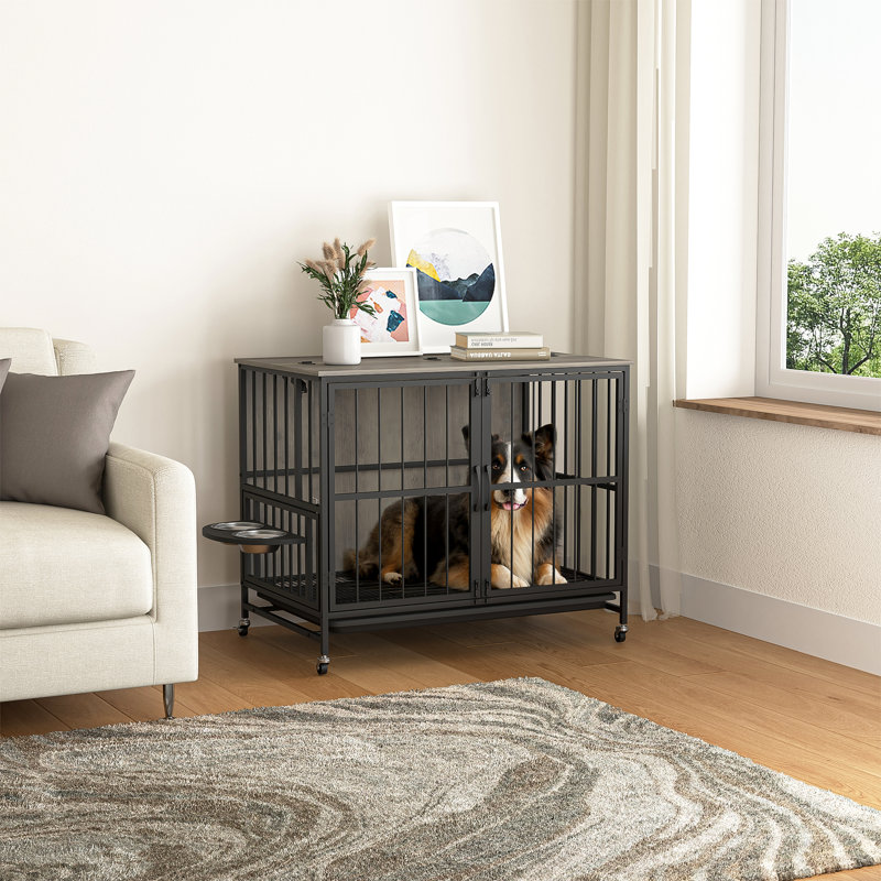 Caisse pour chien robuste, Grand (H 26,8 po x l 31,5 po x P 20,9 po), Antique Gray