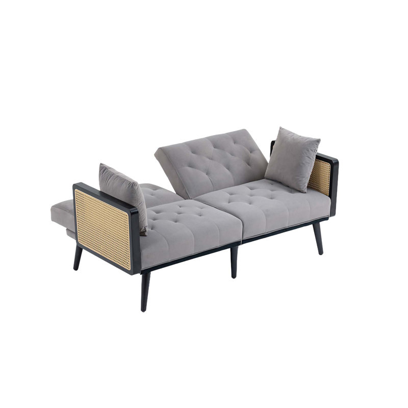 Canapé avec causeuse Accent, Velours gris foncé