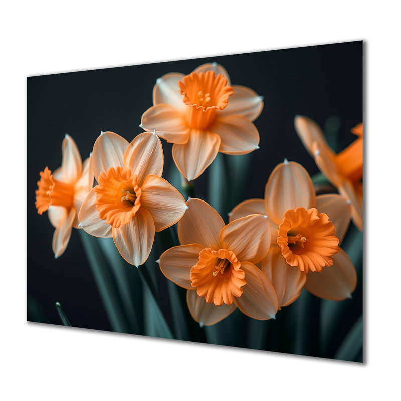 Gaige - jonquilles, impression d'art mural, H 24 po x l 32 po, Sans cadre, métal