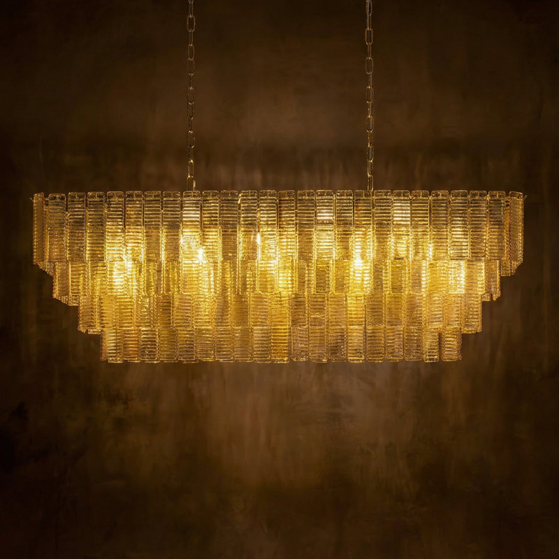 Lustre de luxe en verre rustique 47 "
