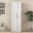High Wardrobe & Kitchen Cabinet, White, 2 Doors, 3 Partitions, 4 Storages, 15Mm Particle Board, Stable Build 2-Door 3 Cabinet For And Kitchen, Easy Clean