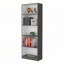 Bibliothèque à 5 tablettes gris mat et blanc-1724930086