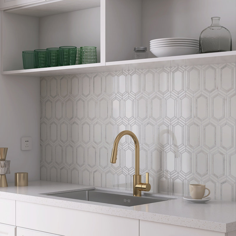 Natural Carrara 4" x 7" Marble Mosaic Wall Tile