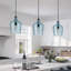 Dmitriy 1-Light Glass Blue Farmhouse Dimmable Pendant Light Fixture
