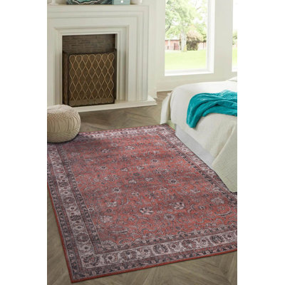 Tapis décoratif rouge bourgogne à motif oriental rétro