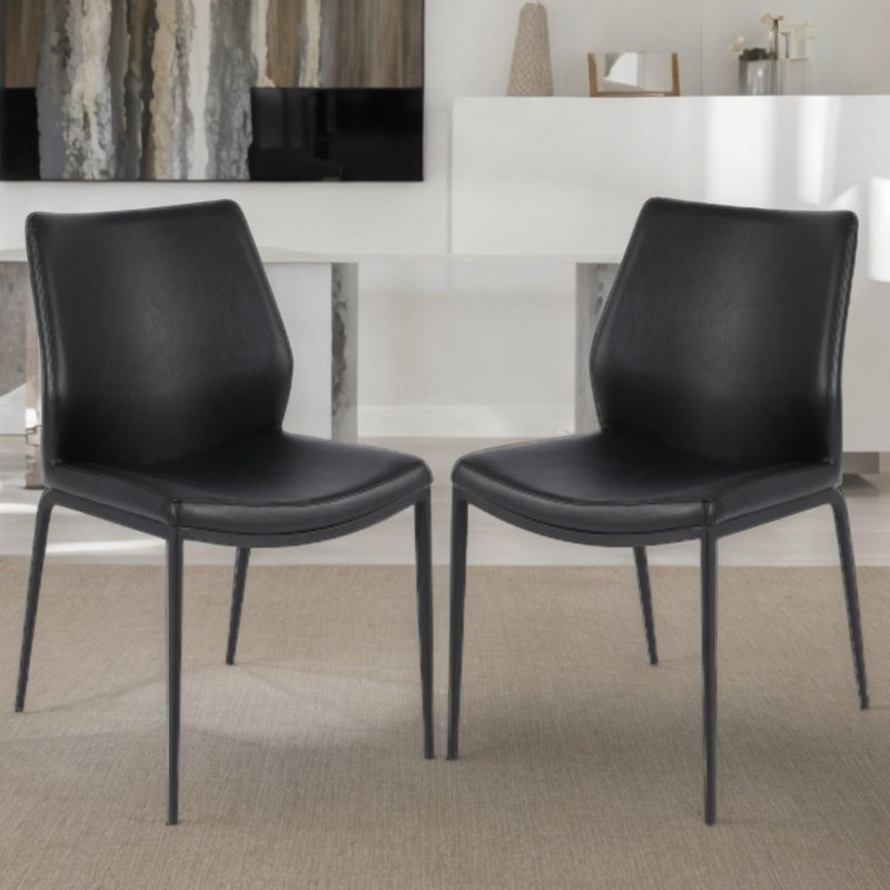 Chaise d'appoint rembourrée Gilreath, Noir