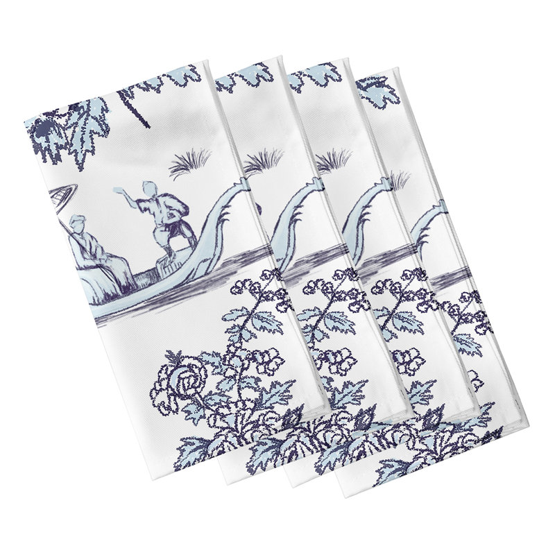 Daedalus Polyester Toile Square Napkin, Blue