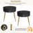 Easy Assembly End Tables with High Gloss Faux Marble Tabletops, Set of 2, Modern Fluted 2 Side Tables with Drawers, Round Coffee Tables with Golden Legs for Living Room-840819723