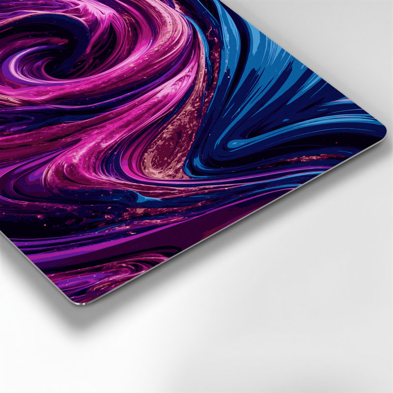 Abstrait art fluide 39, art mural en métal mauve, H 12 po x l 18 po