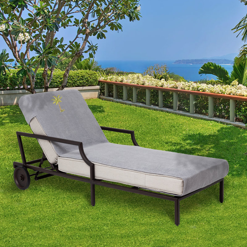 Chaise Lounge Cover Cotton, Gray