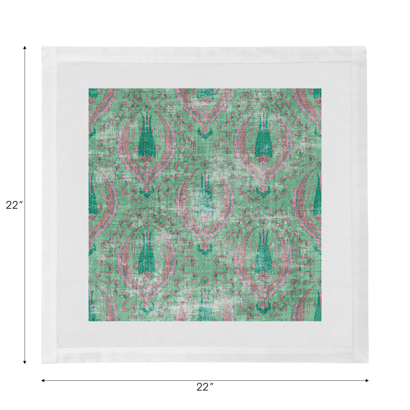 Byzantine Jewel Cotton Sateen Dinner Napkins, Green