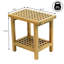 Armin 18" Modern Light Teak Acacia Wood Shower Stool with Storage Shelf, Heavy Duty Slatted Bath Spa Bench for Bathroom, Shower & Entryway-284729606