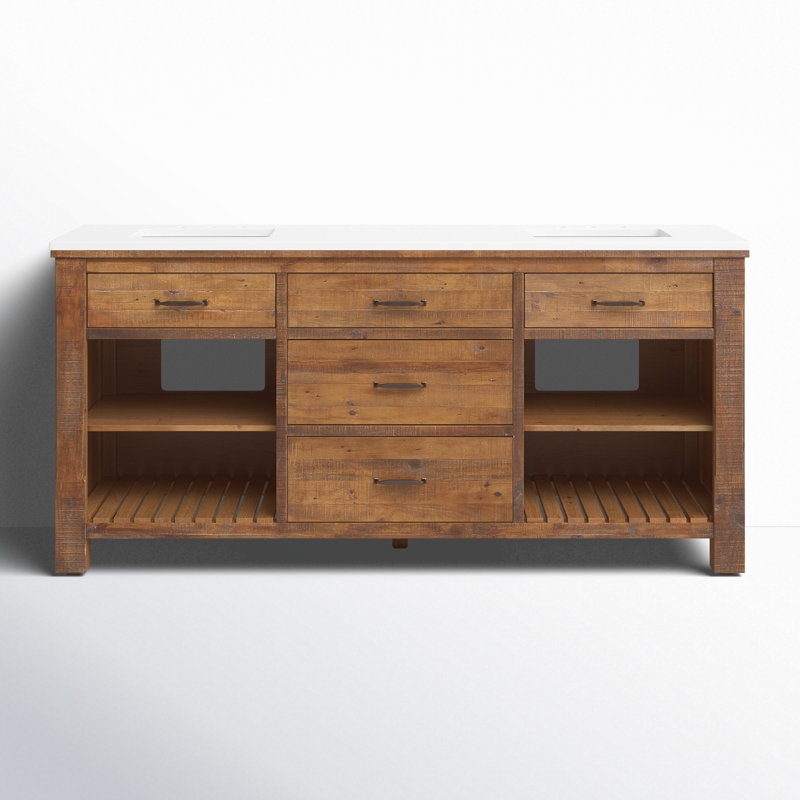 Marlie 72'' Double Bathroom Vanity with Quartz Top