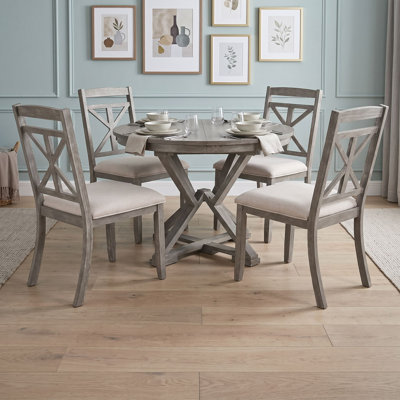 Ensemble de table de salle à manger rétro extensible avec 4 chaises rembourrées Retro