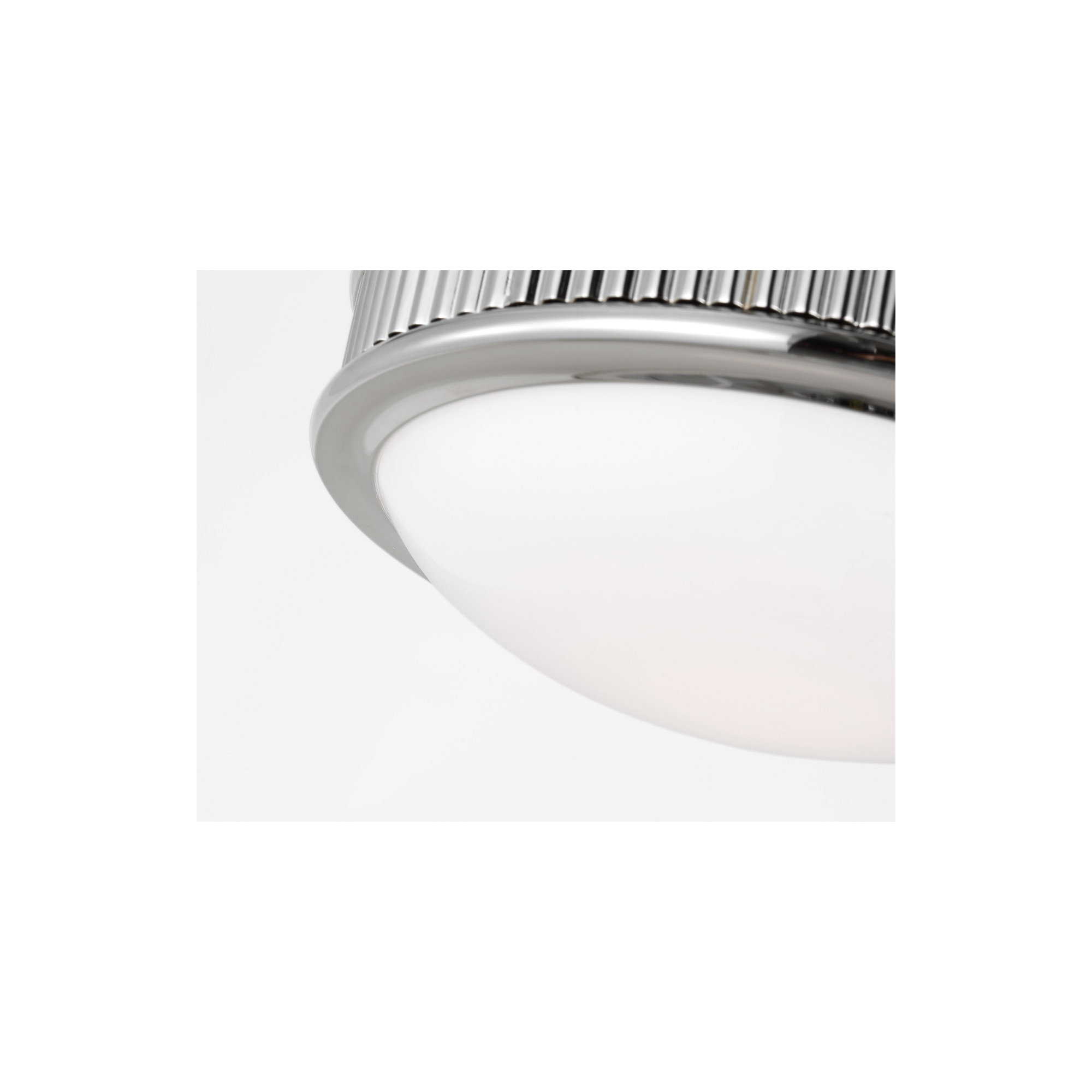 Rigsby Flush Mount, Polished Nickel, 3" H x 8" W x 8" D