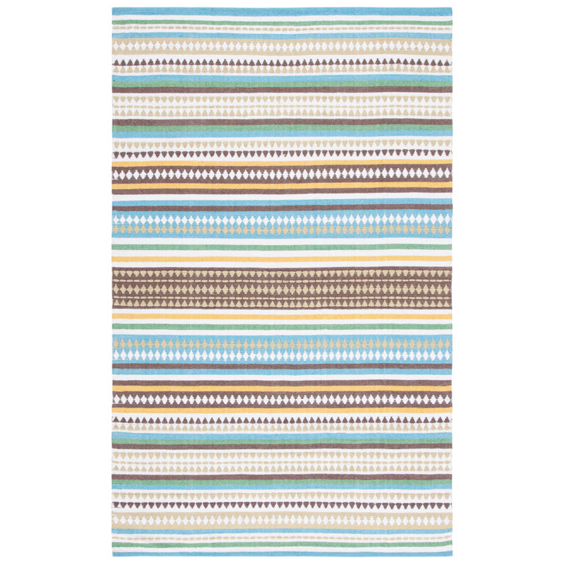 Montauk Hand Woven Cotton Striped Rug, Rectangle 3' x 5'