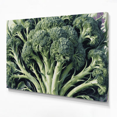 Vegetables Broccoli Flowers Green Canvas Wall Art