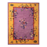Purple Traditional Art Deco Wool Rug - 8' x 10'