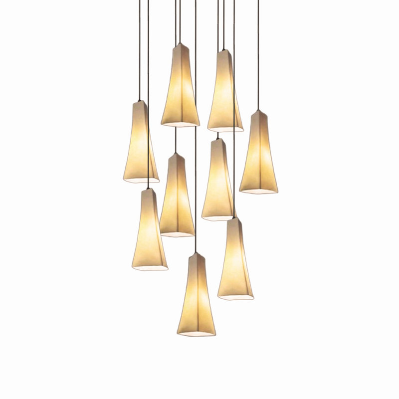 Luminaire suspendu conique à 9 lumières Babylone