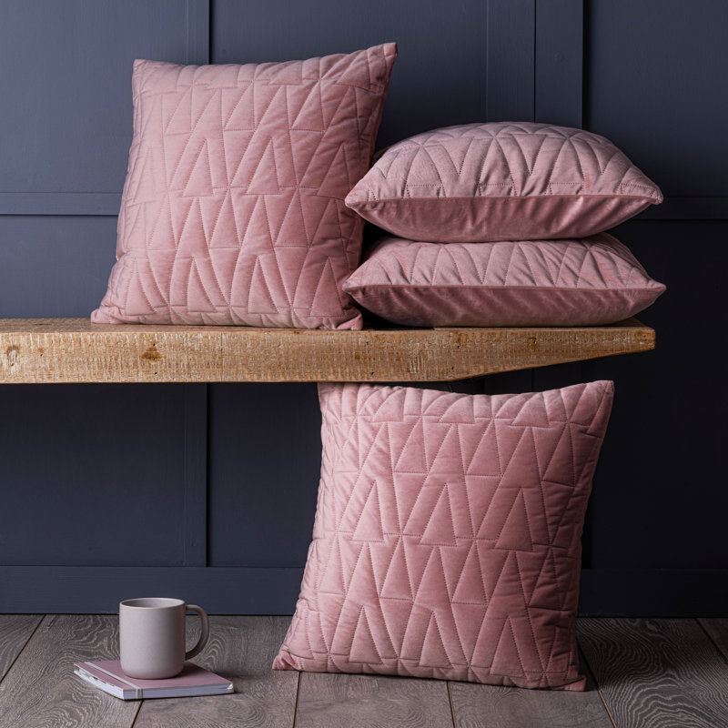 Rae Geometric Square Throw Pillow Cover, Pink