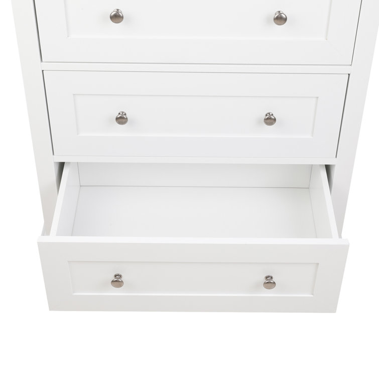 Aliauna Manufactured Wood 5 Drawer Chest Lark Manor Color: White