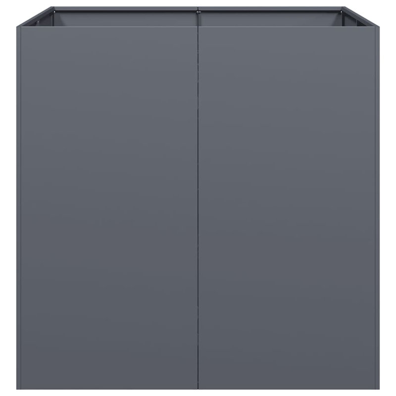 Planter 80x80 Cm Steel, 80cm H x 80cm W x 80cm D, Anthracite