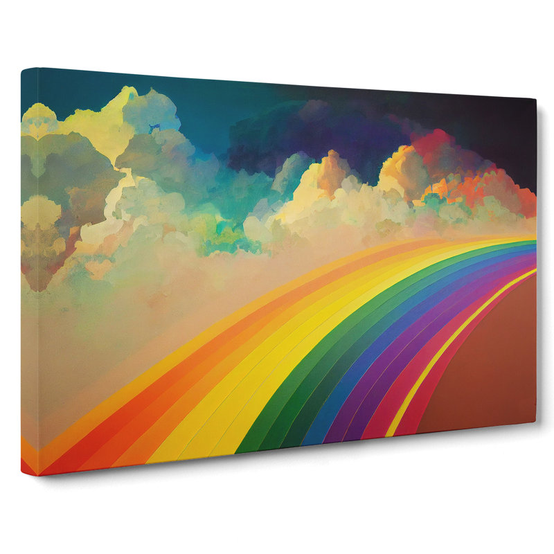 Surreal Rainbow Clouds Vol.2 Abstract - Wrapped Canvas, 35cm H x 50cm W x 3cm D
