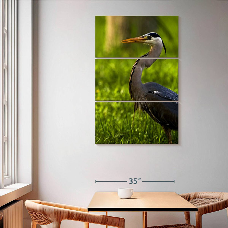 Brampt Grassland Grey Heron, 65" H x 42" W
