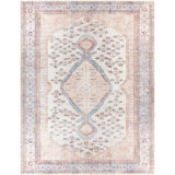 Caoimhe Machine Washable Oriental Blush/Light Gray Area Rug