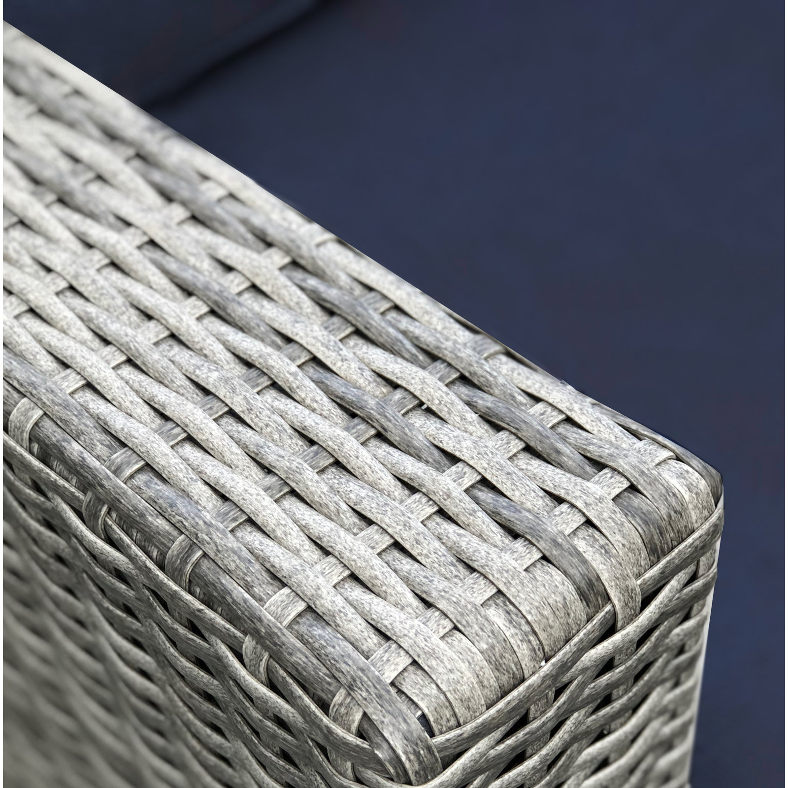 Tonioni Wicker Outdoor Fully Assembled 6 - Person Seating Group with Sunbrella Cushions, Canvas Navy Sunbrella® Canvas