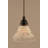 Cord Hung Mini Pendant Shown In Black Copper Finish With 10" Amber Crystal Glass-32464173-32464192-32464180