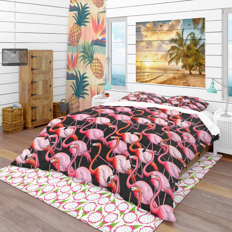 Ensemble de housse de couette tropical, Housse de couette très grand + 2 taies décoratives