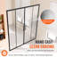 Porte de douche semi-sans cadre, l 57,8-59 po x H 70 po, porte coulissante double en verre trempé transparent de 1/4 po (6 mm), imperméable et incassable avec quincaillerie en acier inoxydable, noir mat-117125177