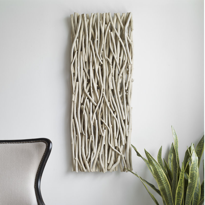 Bleached Teak Branches Wall Decor Panel, 49 x 19 Inches