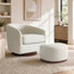 Fauteuil demi-tonneau pivotant avec repose-pieds Bennett