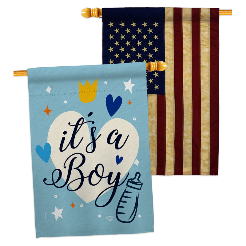 Drapeau de maison en polyester 2 côtés 3 pi 3 po x 2 pi