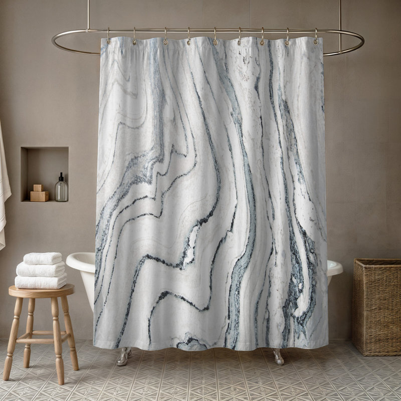 Rideau de douche simple marbré Kensa